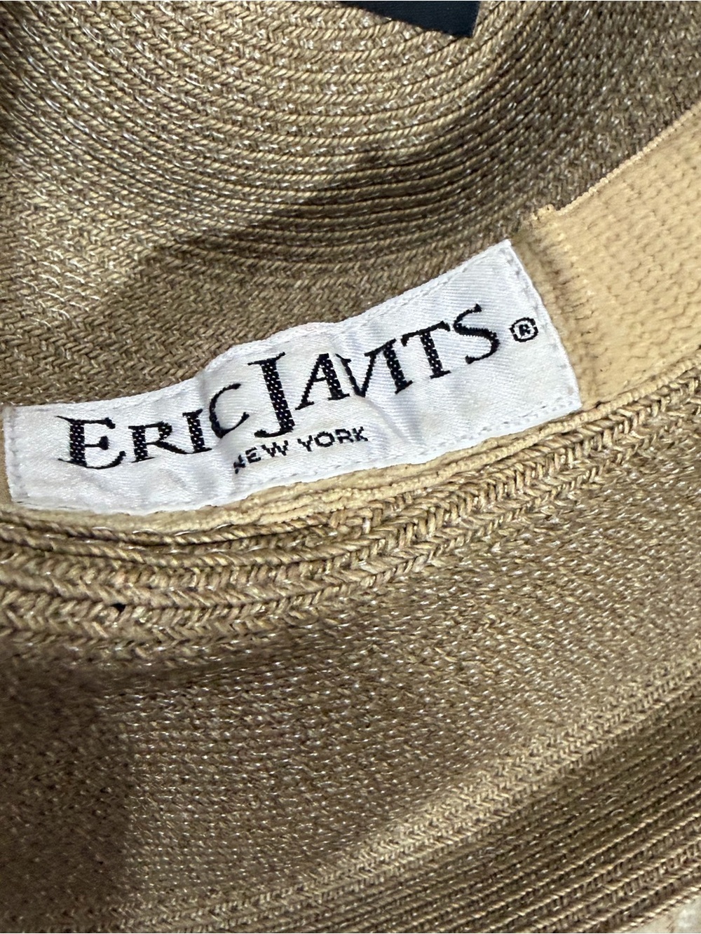 Eric Javits Wide-Brim Straw Sun Hat in Taupe-Beige - Picture 3 of 4